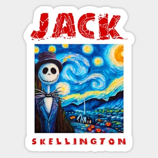 Jack Skellington in starry night Sticker